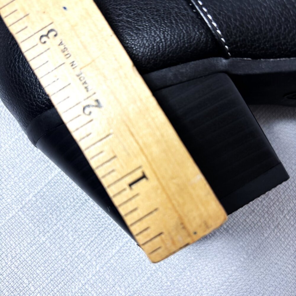 No Boundaries Blk Cowboy Boots w/ western motif cut out Faux Leather Heels NWOT - Picture 13 of 13